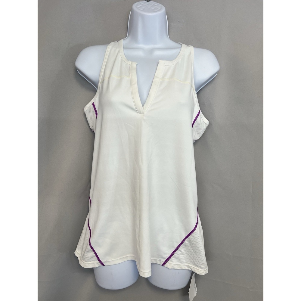 Fabletics White Workout Activewear Sleeveless Tank Top Women's Sz Medium New